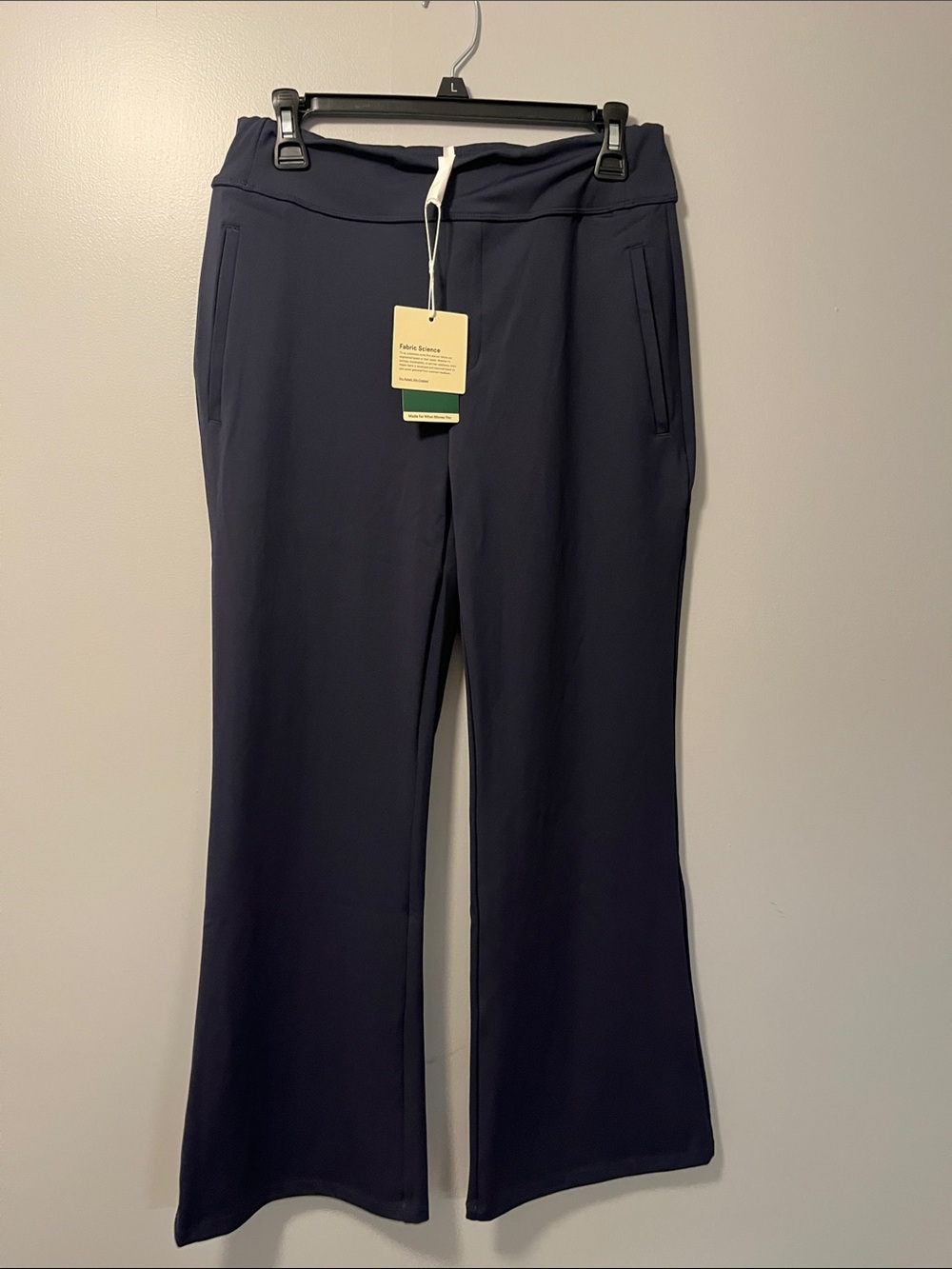 HALARA Midnight Navy DayStretch Mid Rise Side Zipper Pockets Work Flare Pants